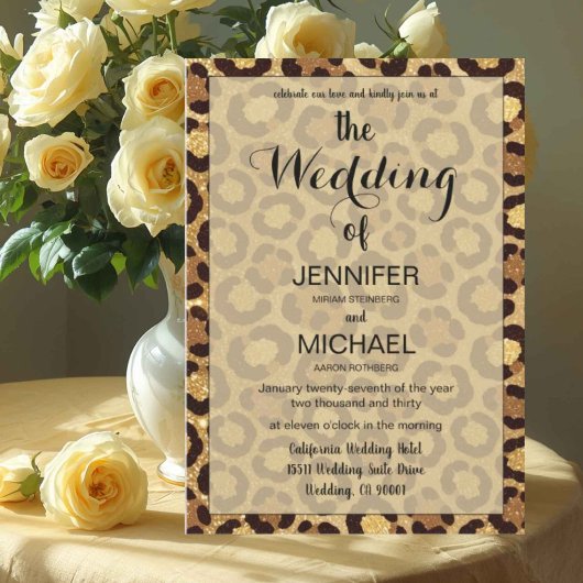 Invitation Imprimé léopard | Mariage moderne avec QR Code de 