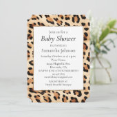 Invitation Imprimé léopard marron crème chic (Debout devant)