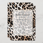 Invitation Imprimé léopard noir crème (Devant / Derrière)