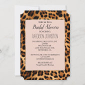 Invitation Imprimé léopard rose fuchsia chic oré glamour (Devant)