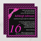 Invitation IMPRIMÉ POUCE DE POUCE DE RIBBON Sweet 16 Invitati (Devant / Derrière)