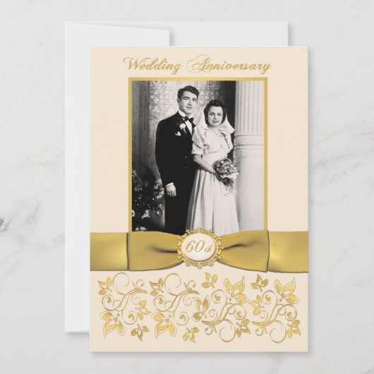 INVITATION IMPRIMÉ RIBBON 60e anniversaire (Devant)