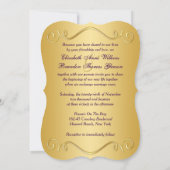 Invitation IMPRIMÉE BOW Purple, Gold Floral Wedding Invitatio (Dos)