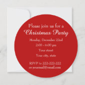 Invitation imprimée pour la fête de Noël d'Elephan (Dos)