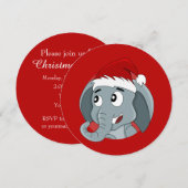 Invitation imprimée pour la fête de Noël d'Elephan (Devant / Derrière)