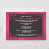 Invitation IMPRIMÉE RIBBON Rose, Black Floral Wedding Invitat (Dos)