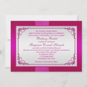 Invitation IMPRIMÉE RIBBON rose, mariage floral argent Invita (Dos)