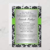 Invitation IMPRIMÉE RIBBON vert argent Quinceanera noir (Dos)
