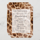 Invitation Imprimer Giraffe Safari (Devant / Derrière)