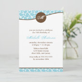 Invitation Imprimer Giraffe turquoise Anniversaire (Debout devant)