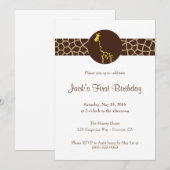 Invitation Imprimer la Girafe Anniversaire personnalisé (Devant / Derrière)