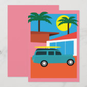 Invitation Imprimerie moderne rétro du milieu du siècle en Ca (Devant / Derrière)