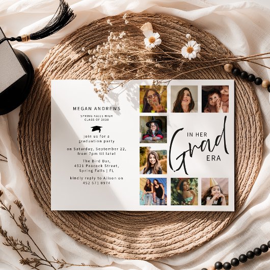 Invitation In Her Grad Era Photo Collage Graduation