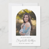 Invitation In Love Memory Arch Frame Photo Funeral Memorial (Devant)