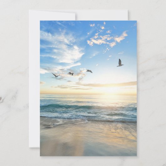 Invitation In Love Memory Elegant Beach Photo Funérailles (Dos)