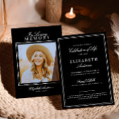 Invitation In Love Memory Élégant Script & Photo Memorial