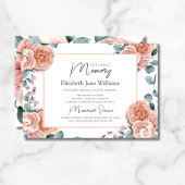 Invitation In Love Memory Peach Roses 1 Photo