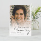 Invitation In Loving Memory Célébration de la vie Photo Funér (Debout devant)