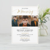 Invitation In Loving Memory Célébration de la vie Photo Funér (Debout devant)