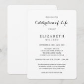 Invitation In Loving Memory Célébration des funérailles de la (Devant / Derrière)