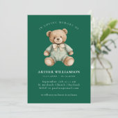 Invitation In loving memory green teddy child funeral (Debout devant)