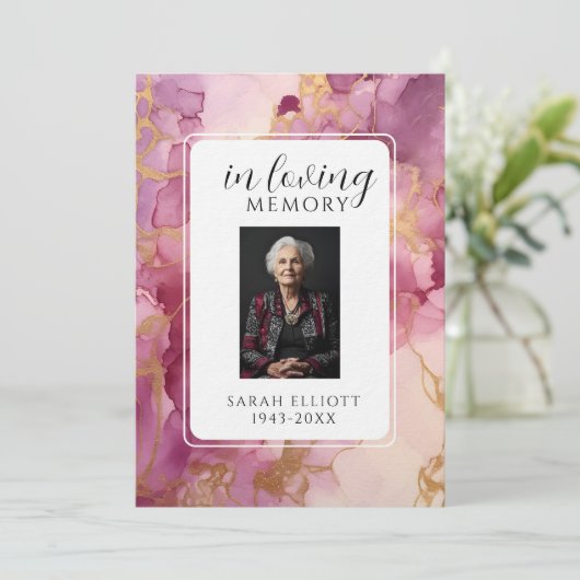 Invitation In Loving Memory with Photo | Personal (Debout devant)