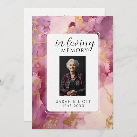 Invitation In Loving Memory with Photo | Personal (Devant / Derrière)