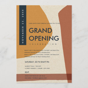 INVITATION INAUGURATION GRANDIOSE ART ABSTRAIT MODERNE ROUILL