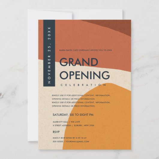 INVITATION INAUGURATION GRANDIOSE ART ABSTRAIT MODERNE ROUILL (Devant)