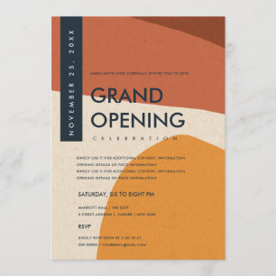 INVITATION INAUGURATION GRANDIOSE ART ABSTRAIT MODERNE ROUILL