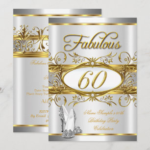 Invitation Incroyable 60e Anniversaire Or Argent Talons Hauts