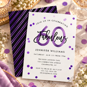 Invitation Incroyable 60e Fête d'anniversaire Moderne Chic