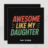 Invitation Incroyable comme ma fille Drôle de papa Fête des p (Devant / Derrière)