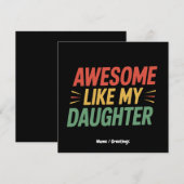 Invitation Incroyable comme ma fille Drôle Papa Fête des père (Devant / Derrière)