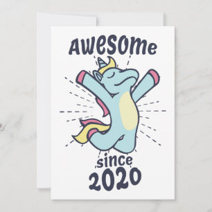 Invitation Incroyable depuis 2020 - Licorne Anniversaire Enfa