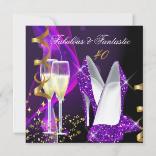 Invitation Incroyable Fantastique Moderne Anniversaire Violet