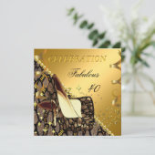 Invitation Incroyables talons exotiques dorés marron 40 ans A (Debout devant)