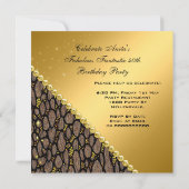 Invitation Incroyables talons exotiques dorés marron 40 ans A (Dos)