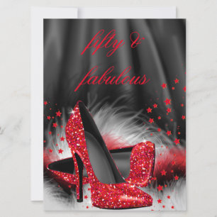 Invitation Incroyables talons hauts rouges 50 Soie noire Anni