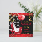 Invitation Incroyables talons hauts rouges Anniversaire doré (Debout devant)