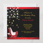 Invitation Incroyables talons hauts rouges Anniversaire doré (Dos)