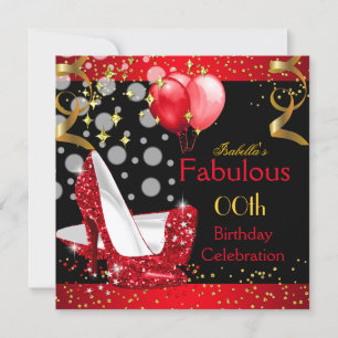 Invitation Incroyables talons hauts rouges Anniversaire doré