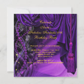 Invitation Incroyables talons hauts violets dorés pour femmes (Dos)