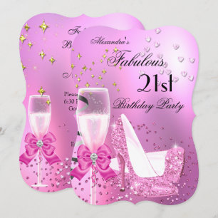 Invitation Incroyables talons Shimmer Light Pink 21ème annive