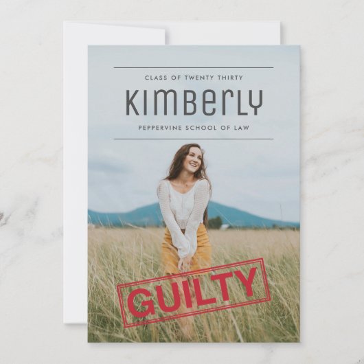 Invitation Inculpation pour l'obtention d'un diplôme de droit (Devant)