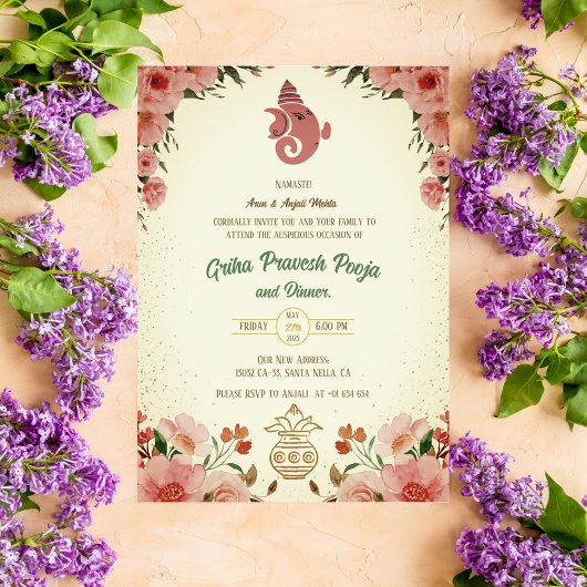 Invitation Inde Hindu Houseréchauffe Griha Pravesh