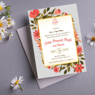 Invitation Inde Hindu Houseréchauffe Griha Pravesh