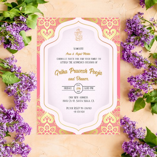 Invitation Inde Hindu Houseréchauffe Griha Pravesh
