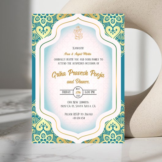 Invitation Inde Hindu Houseréchauffe Griha Pravesh