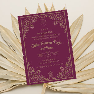 Invitation Inde Hindu Houseréchauffe Griha Pravesh